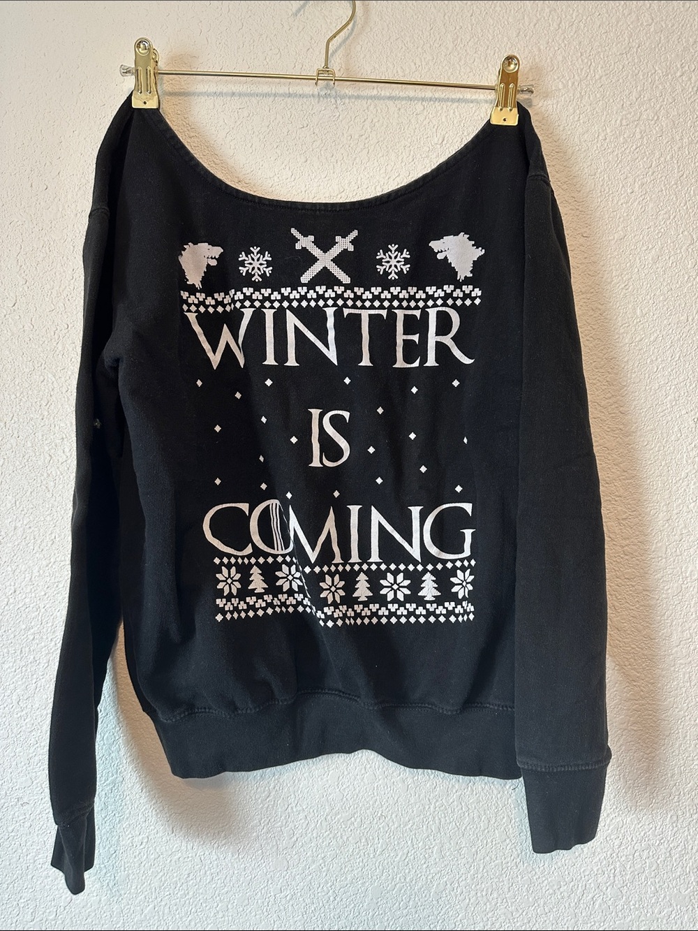 Black "Winter Is Coming" Game of Thrones Sweatshirt